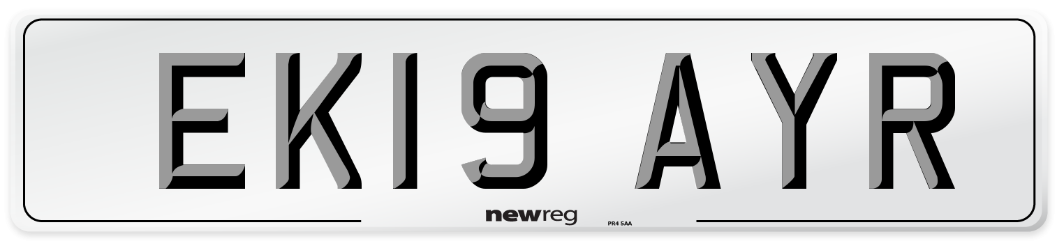 EK19 AYR Number Plate from New Reg
